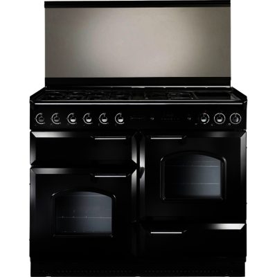 Rangemaster Classic 110cm Dual Fuel 94700 Lidded Range Cooker in Black with Chrome Trim and FSD Hob Rangemaster Classic 110cm Dual Fuel 94700 Lidded Range Cooker in Black with Chrome Trim and FSD Hob